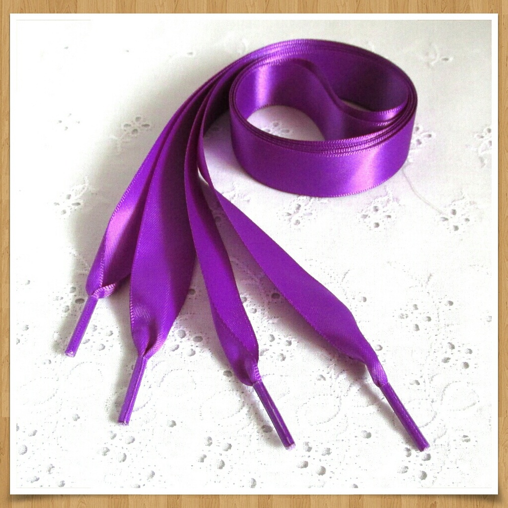 Satin Shoelaces Purple 46" Long